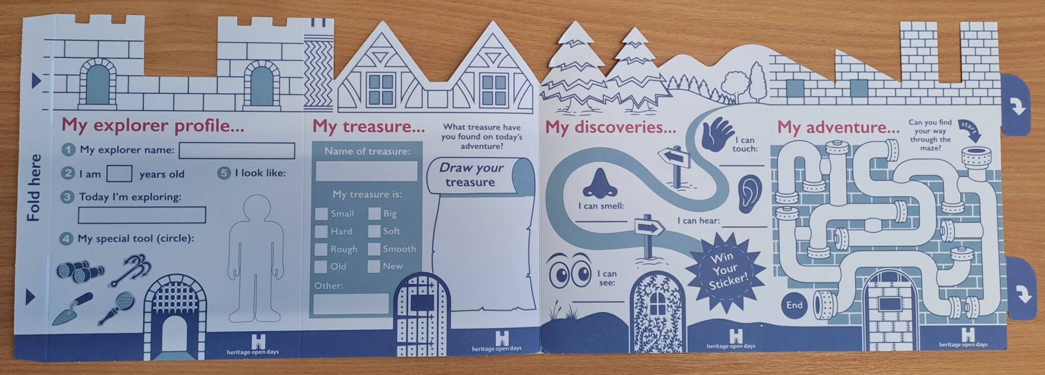 A photograph of the children's explore activity sheet.